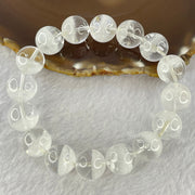 Natural White Phantom Quartz Beads Bracelet 68.81g 20cm 14.8mm 16 Beads - Huangs Jadeite and Jewelry Pte Ltd