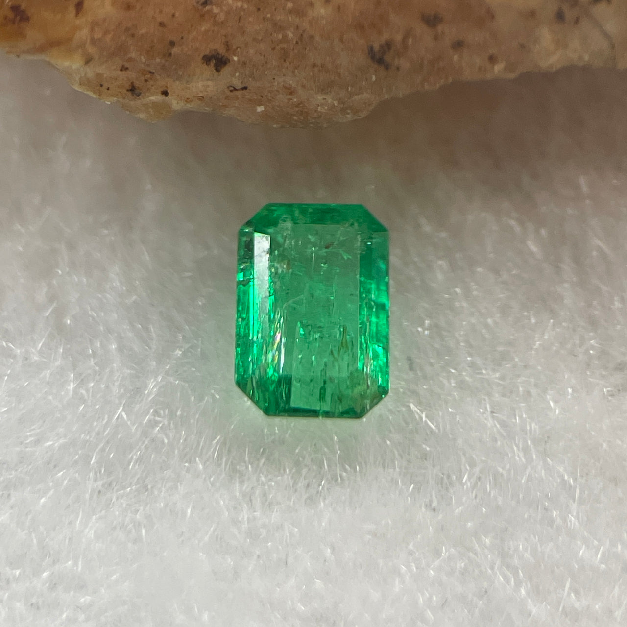 Natural Colombia Vivid Green Emerald (Beryl) Cut-Cornered Rectangular Step cut 0.41ct 5.7 by 3.8 by 2.3mm - Huangs Jadeite and Jewelry Pte Ltd