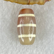 Natural Powerful Tibetan Old Oily Agate 3-Lines Dzi Bead Heavenly Master (Tian Zhu) 三行天诛 3.30g 20.1 by 10.5mm - Huangs Jadeite and Jewelry Pte Ltd