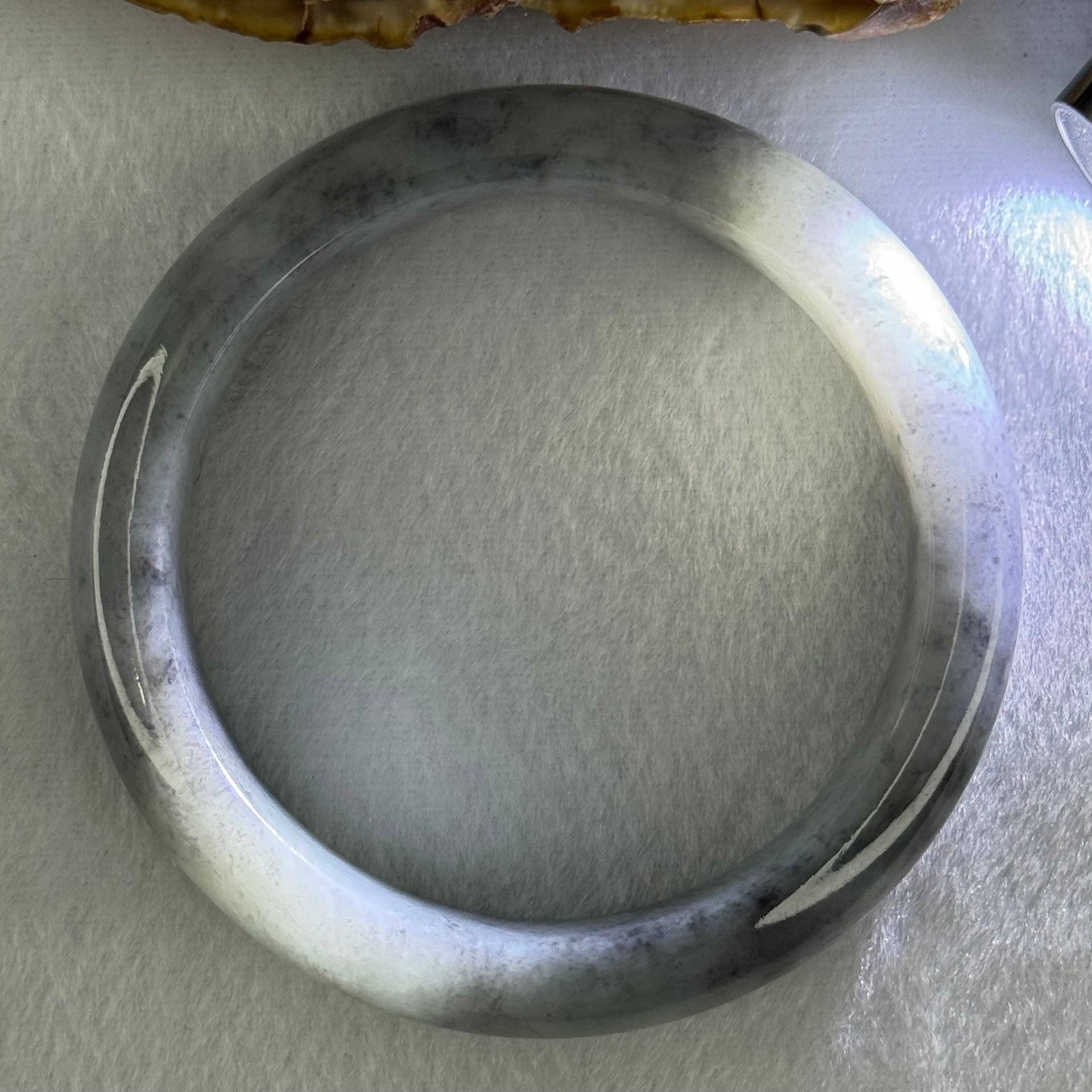 Type A Wuji Grey Jadeite Bangle Internal Diameter 57.8mm 77.44g 15.2 by 9.3mm (Very Slight Internal Lines) - Huangs Jadeite and Jewelry Pte Ltd