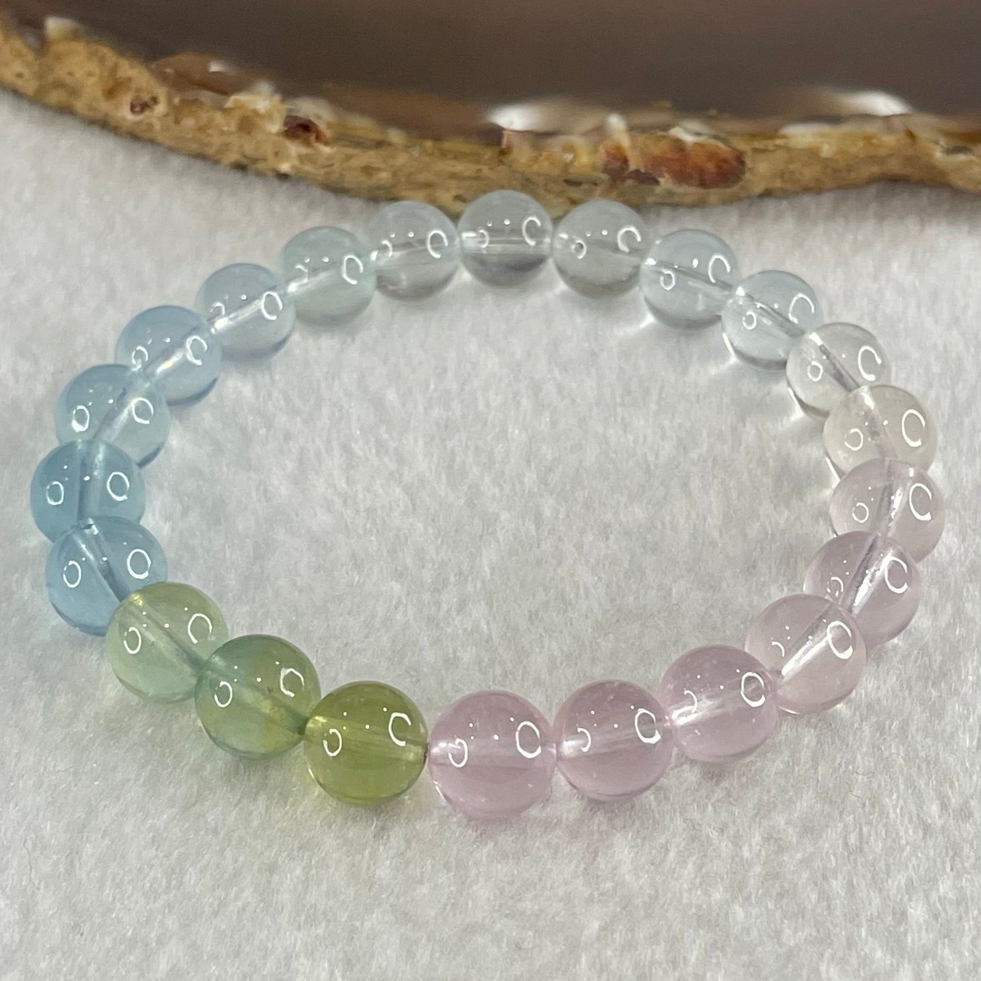 Very Very High Grade Transparent Natural Morganite Beryl Beads Bracelet 19.88g 15.5cm 8.9mm 22 Beads - Huangs Jadeite and Jewelry Pte Ltd
