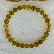 Natural Yellow Amber Beads Bracelet 6.18g 17cm 7.6mm 27 Beads - Huangs Jadeite and Jewelry Pte Ltd
