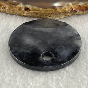 Type A Semi Icy Wuji Black Grey Wu Shi Pai Pendant Charm 15.92g 41.6 by 3.6mm - Huangs Jadeite and Jewelry Pte Ltd