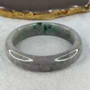 Type A Deep Lavender with Spicy to Dark Green Patches Jadeite Bangle Internal Diameter 58.4mm 71.02g 14.9 by 8.9mm (Very Slight External Rough) - Huangs Jadeite and Jewelry Pte Ltd