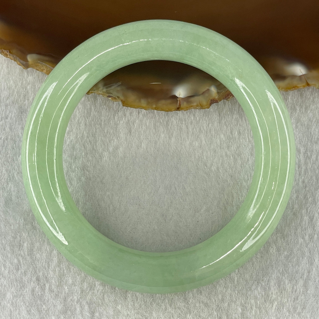 Natural Type A Full Apple Green Jadeite Bangle 61.62g Inner Diameter 50.1mm 11.5 by 11.3mm (External and Internal Lines) - Huangs Jadeite and Jewelry Pte Ltd