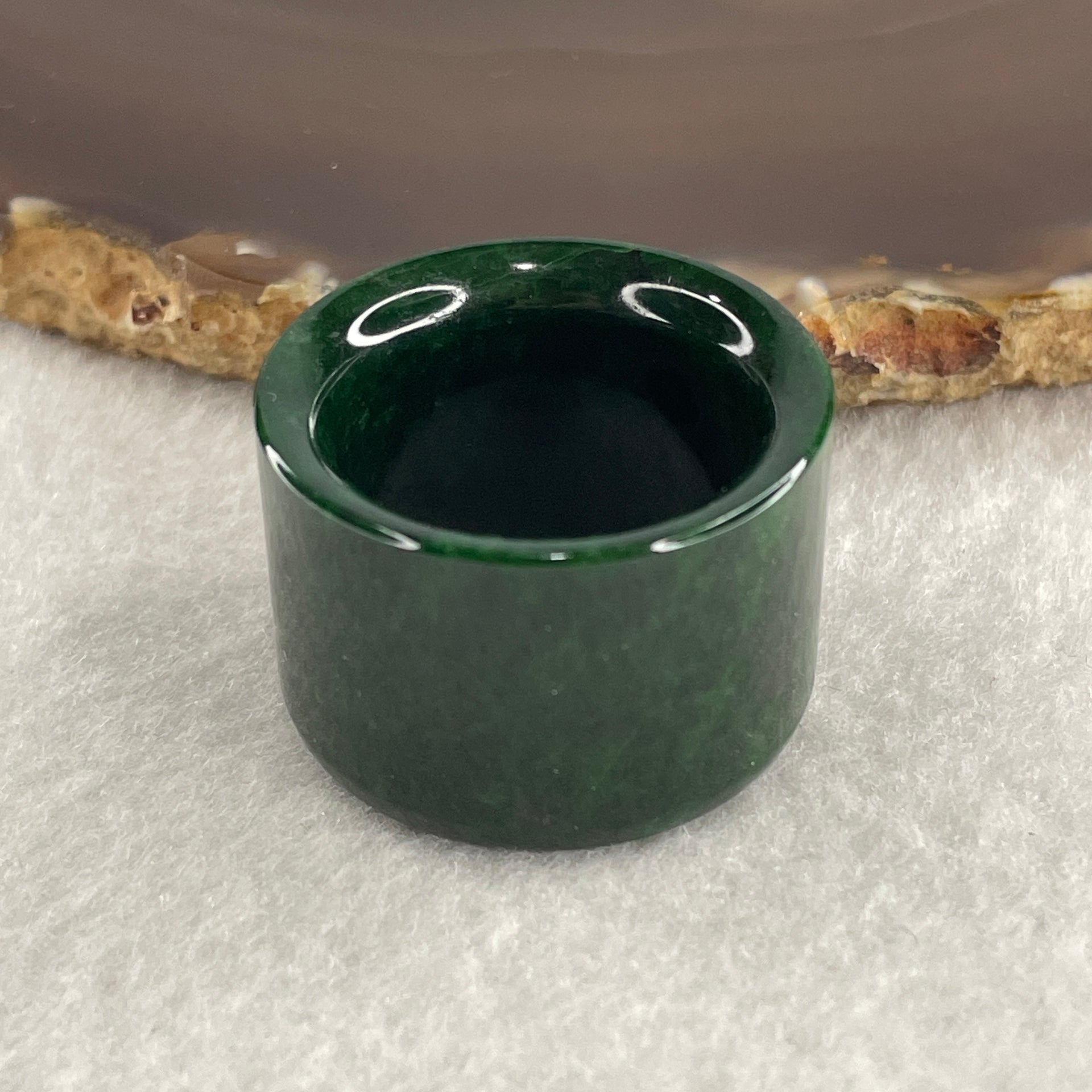 Certified Rare Type A Old Mine Full Spicy Green Jade Jadeite Ring 21.84g US12.75 HK 29 Thickness: 21.1 by 2.1mm Inner Diameter 22.1mm - Huangs Jadeite and Jewelry Pte Ltd