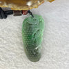 Type A Dark Green and Light Green with Grey Wuji Jadeite Dragon Phoenix Pendent 15.67g 46.5 by 22.3 by 5.5 mm - Huangs Jadeite and Jewelry Pte Ltd