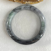 Type A Wuji Grey with Green Jadeite Bangle 61.58g Inner Diameter 56.4mm 12.6 by 8.8mm (Close to Perfect) - Huangs Jadeite and Jewelry Pte Ltd