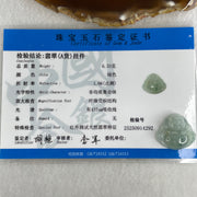 Certified Natural Type A Jelly Light Green with Green Piao Hua Jadeite Milo Laughing Buddha 6.33g 23.7 by 25.8 by 7.2mm - Huangs Jadeite and Jewelry Pte Ltd