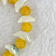 Type A Green Jadeite Gold Ingot with Yellow Crystal Bracelet 19.53g 14.2 by 6.4 by 5.3mm 13 Beads - Huangs Jadeite and Jewelry Pte Ltd