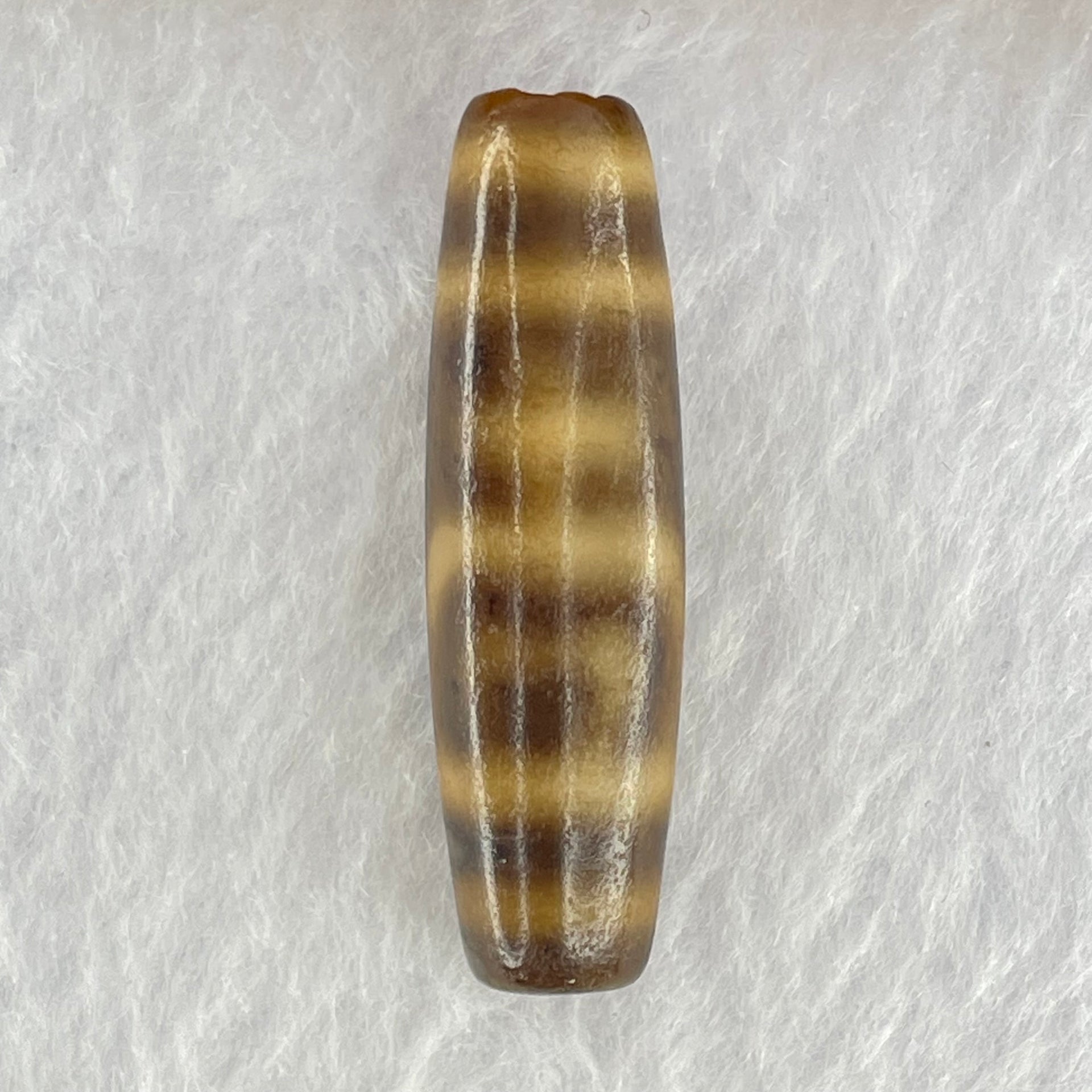 Natural Powerful Tibetan Old Oily Agate Double Nectar Vessel Dzi Bead Heavenly Master (Tian Zhu) 花蜜容器眼天珠 7.17g 38.3 by 11.0mm - Huangs Jadeite and Jewelry Pte Ltd