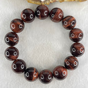 Natural Red Tiger's Eye Quartz Beads Bracelet 78.81g 17cm 16.0mm 14 Beads - Huangs Jadeite and Jewelry Pte Ltd