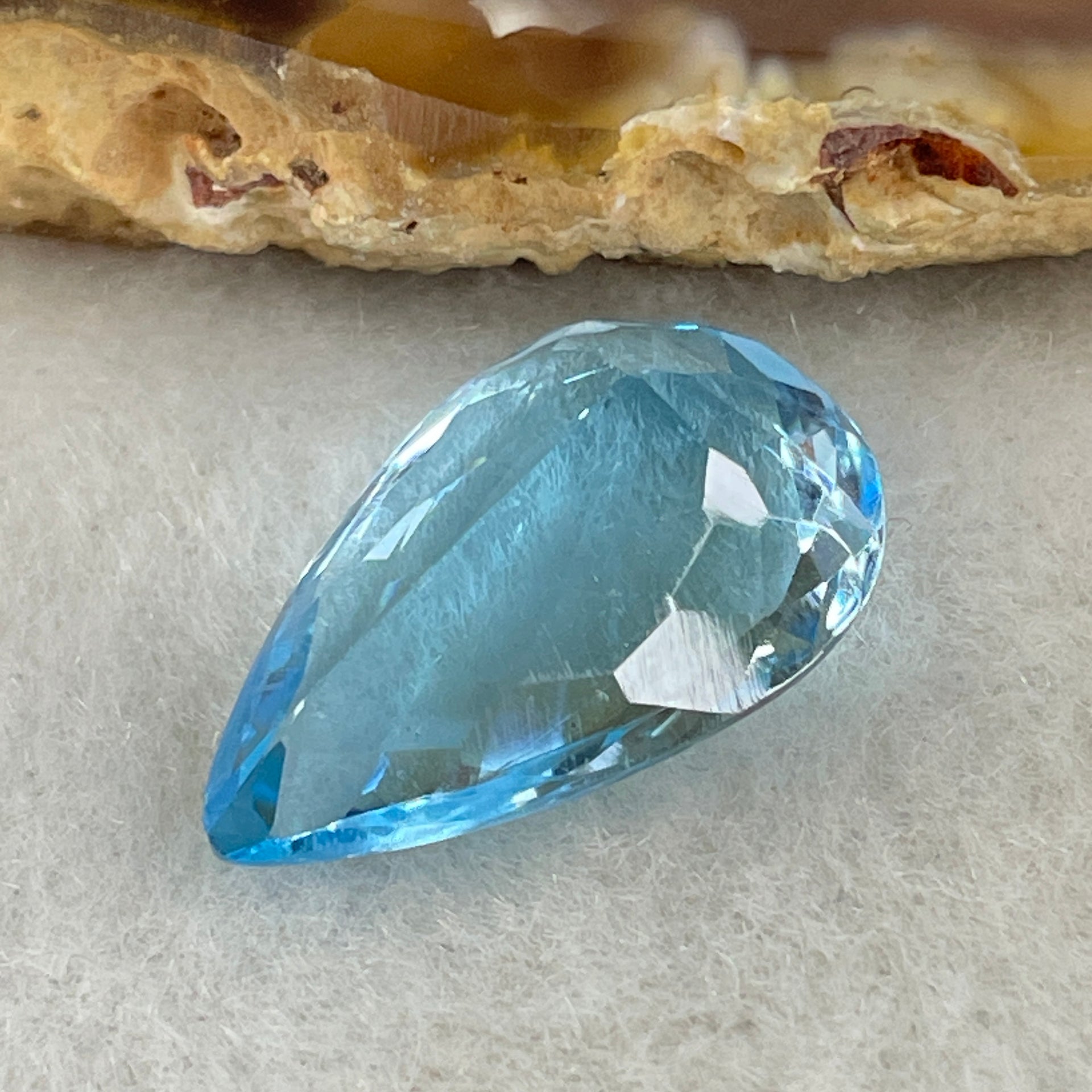 Natural Sky Blue Topaz Teardrop Shape 11.62ct 19.4 by 12.3 by 6.8mm - Huangs Jadeite and Jewelry Pte Ltd
