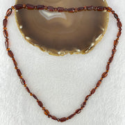 Natural Tea Color Blood Amber Irregular Beads Necklace 天然茶色血珀项链 14.99g 10.3 by 6.5 by 5.2mm 37pcs - Huangs Jadeite and Jewelry Pte Ltd