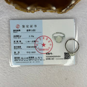 Type A Light Green Jadeite with Crystals in S925 Sliver Ring (Adjustable Size) 2.02g 9.7 by 8.2 by 3.5mm - Huangs Jadeite and Jewelry Pte Ltd