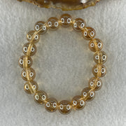 Man Made Clear Yellow Beads Bracelet 23.88g 13.5cm 10.2mm 19Beads - Huangs Jadeite and Jewelry Pte Ltd