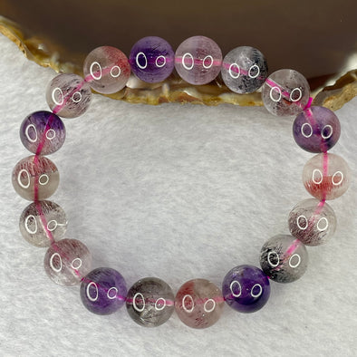 Above Average Grade Natural Super 7 Crystal Beads Bracelet 天然超级七水晶珠手链 39.04g 18cm 11.8mm 18 Beads - Huangs Jadeite and Jewelry Pte Ltd