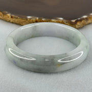 Type A Translucent Faint Blueish Green with Patches of Light Grey and Faint Lavender Jadeite Bangle Internal Diameter 56.95mm 344.09cts 69.22g 14.6 by 8.9mm With NGI Cert No 32886054 (Very Slight Internal Line) - Huangs Jadeite and Jewelry Pte Ltd