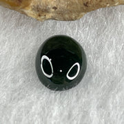 Type A Translucent Black Omphacite Jadeite Oval Cabouchon Stone For Setting 0.34g 8.2 by 6.9 by 3.0mm - Huangs Jadeite and Jewelry Pte Ltd