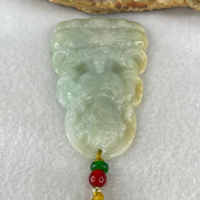 Type A Light Blueish Green with Yellow Jadeite Guan Yin Tara Pendant 29.14g 60.1 by 38.8 by 6.5mm - Huangs Jadeite and Jewelry Pte Ltd