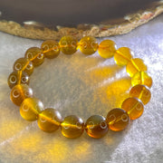 Natural Yellow Purple Amber Beads Bracelet 天然巨峰紫葡萄琥珀手链 13.74g 17cm 11.7mm 18 Beads - Huangs Jadeite and Jewelry Pte Ltd