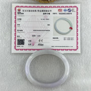 Type A Natural Light Lavender Light Green Jadeite Oval Bangle 44.42g Inner Diameter 55.8mm 12.4 by 7.3mm (Close to Perfect) - Huangs Jadeite and Jewelry Pte Ltd