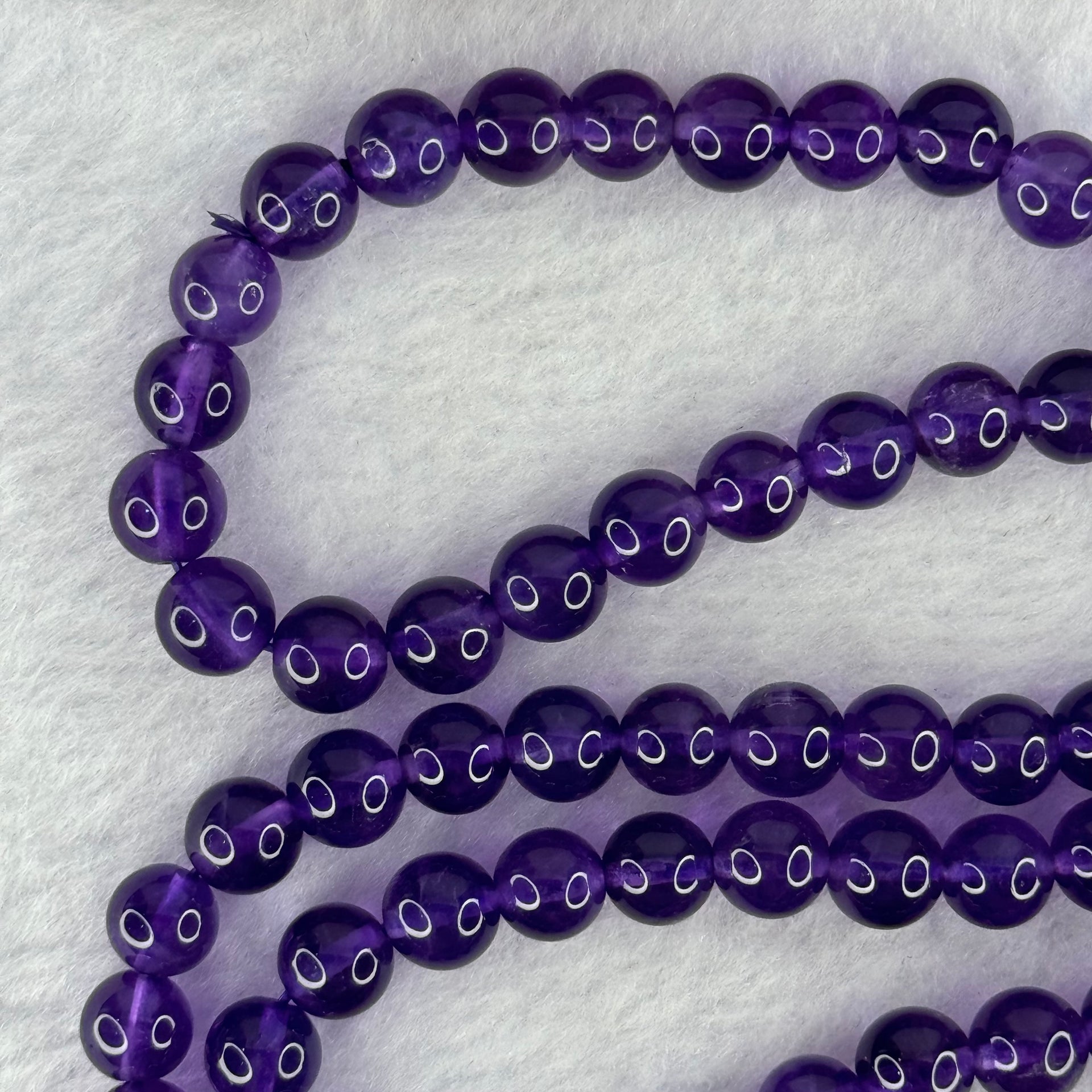Good Grade Natural Amethyst Necklace 40.44g 52cm 7.3mm 79 Beads - Huangs Jadeite and Jewelry Pte Ltd