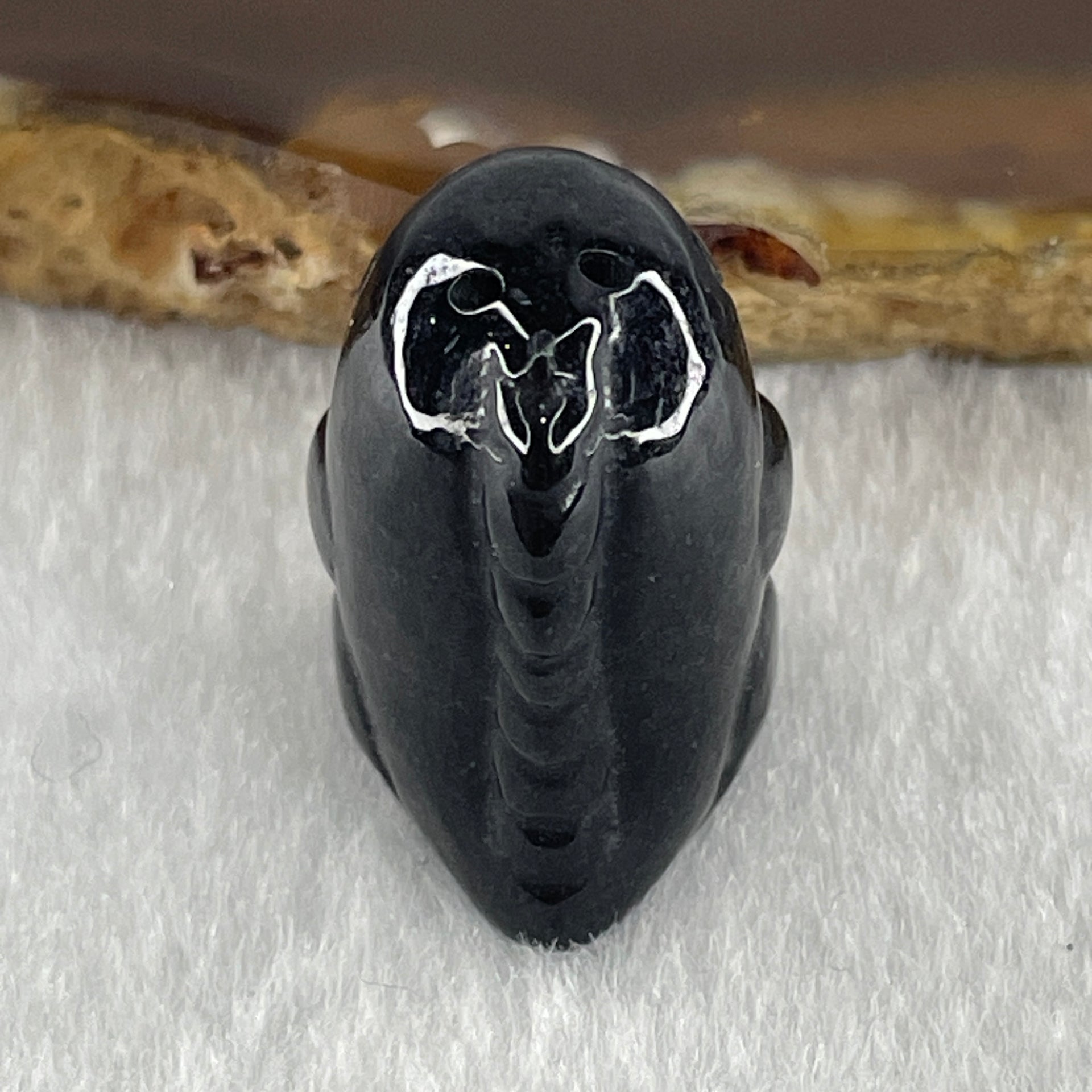 Type A Opaque Black Omphacite Dinosaurs Pendant Charm 9.41g 21.3 by 14.7 by 16.2mm - Huangs Jadeite and Jewelry Pte Ltd