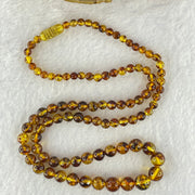 Natural Yellowish Brown Flower Amber Beads Necklace 天然金沙蜜花珀项链 10.18g 50cm 4.2 - 8.6 mm 95 Beads - Huangs Jadeite and Jewelry Pte Ltd