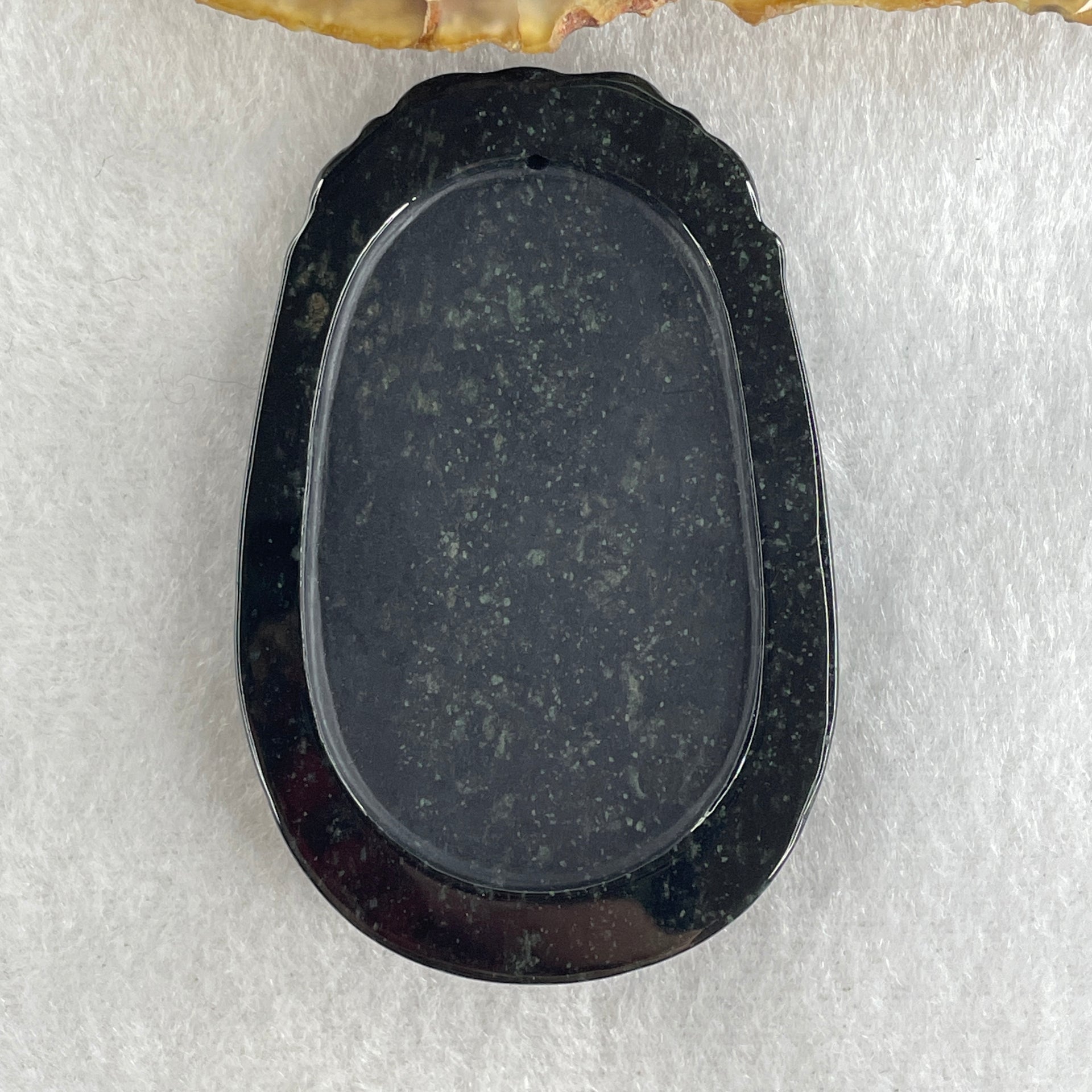 Type A Opaque to Partial Translucent Black Omphacite Jadeite Rabbit Pendant 25.89g 60.2 by 39.8 by 8.9mm - Huangs Jadeite and Jewelry Pte Ltd