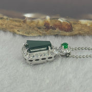 Type A Icy Green Omphasite Jadeite 9.9 by 8.5 by 2.5mm Wu Shi Pai Pendant in S925 Sliver Necklace 4.56g - Huangs Jadeite and Jewelry Pte Ltd