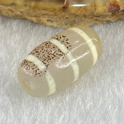 Natural Powerful Tibetan Old Oily Agate 3-Lines Dzi Bead Heavenly Master (Tian Zhu) 三行天诛 3.13g 17.7 by 9.9mm - Huangs Jadeite and Jewelry Pte Ltd