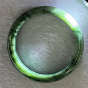 Type A Spicy Green with Dark Green Piao Hua Jadeite Bangle Internal Diameter 58.3mm 59.99g 12.6 by 8.7mm (Close to Perfect) - Huangs Jadeite and Jewelry Pte Ltd