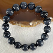 Natural Blue Tiger Eye Quartz Beads Bracelet 40.41g 17.5cm 12.0mm 17 Beads - Huangs Jadeite and Jewelry Pte Ltd