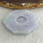 Certified Natural Type A Lavender with Green Spot Jadeite Tai Chi Bagua Pendant 26.65g 43.2 by 40.2 by 6.5mm - Huangs Jadeite and Jewelry Pte Ltd