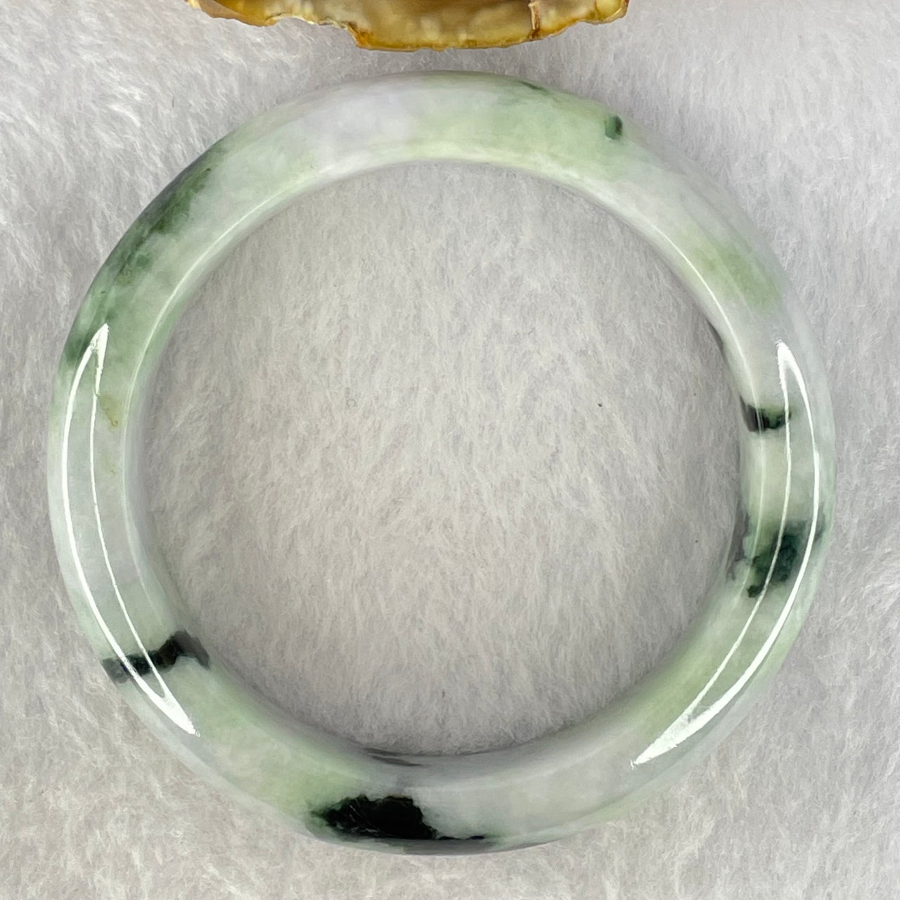 Type A Lavender with Green Piao Hua Jadeite Bangle Internal Diameter 55.4mm 64.10g 14.1 by 8.9mm (Internal Lines) - Huangs Jadeite and Jewelry Pte Ltd