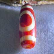 Natural Powerful Tibetan Old Oily Red White Agate One Eye Water Element Dzi Bead Heavenly Master (Tian Zhu) 一眼水元素天珠 10.07g 37.8 by 10.93g 37.8 by 13.7mm - Huangs Jadeite and Jewelry Pte Ltd
