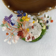 Muti Treasures (Clear Quartz, Amethyst, Red Jasper, Citrine, Rose Quartz,  Aventurine) with Clear Quartz Wealth Pot 122.71g 112.5 by 64.5 by 89.2mm - Huangs Jadeite and Jewelry Pte Ltd