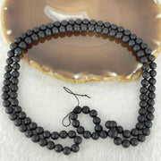 Natural Matt Black Gold King Amber Beads Necklace 天然黑金翁王琥珀项链 20.72g 72cm 6.9mm 108 Beads - Huangs Jadeite and Jewelry Pte Ltd