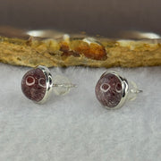 Good Grade Natural Super 7 S925 Silver Earrings 2.28g 8.6 by 5.0mm - Huangs Jadeite and Jewelry Pte Ltd