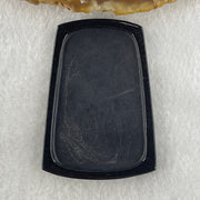 Type A Opaque to Partial Translucent Black Omphacite Jadeite Shan Shui with Guiren Benefactor Pendant 23.01g 60.5 by 42.6 by 6.2mm - Huangs Jadeite and Jewelry Pte Ltd