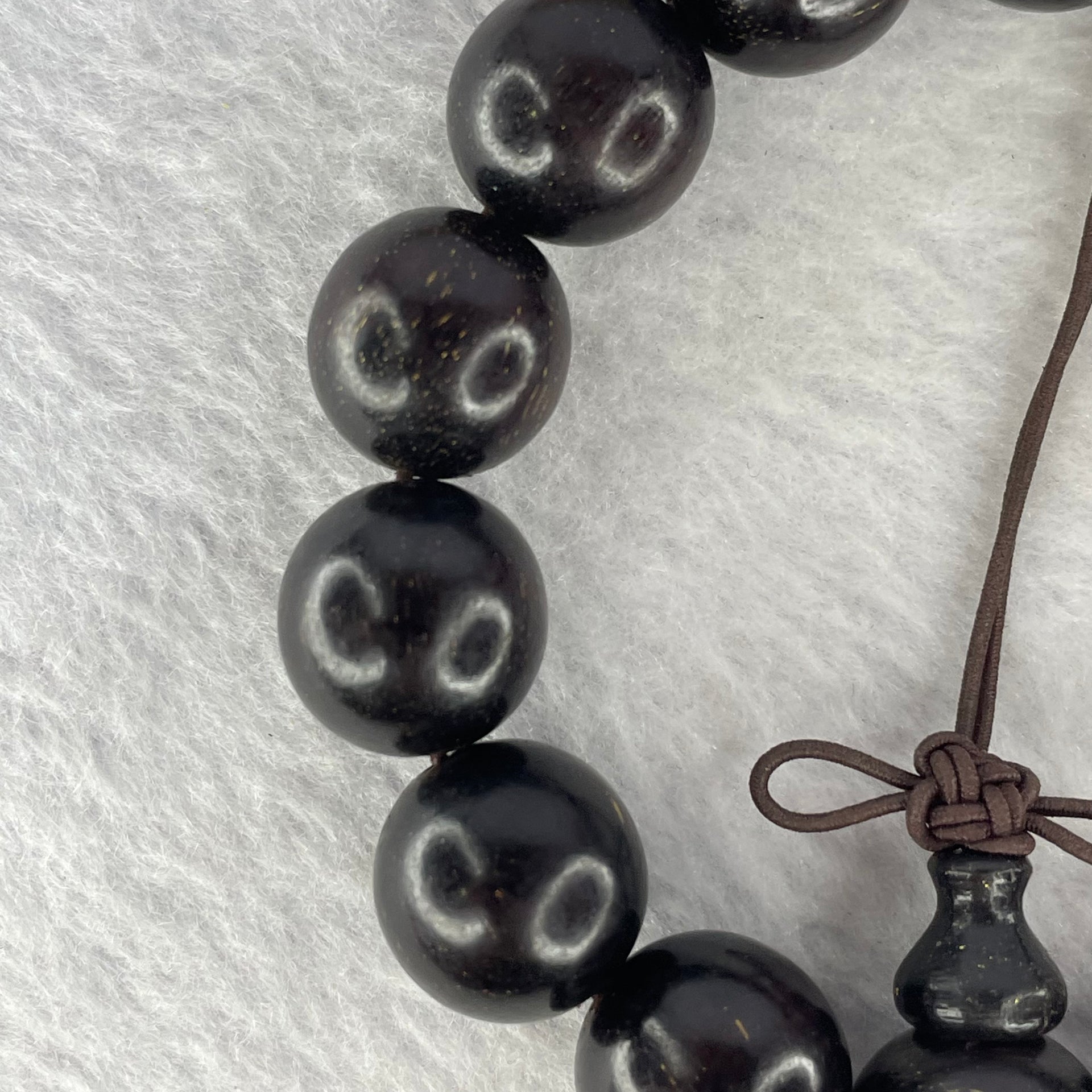 Natural India Zitan Sandalwood 小叶字檀木 Beads Bracelet Sinking Type 27.07g 14.8 mm 15 Beads - Huangs Jadeite and Jewelry Pte Ltd