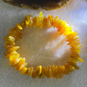 Natural Beeswax Raw Stone Irregular Beads Bracelet 天然蜜蜂蜡原石手链 22.59g 18.5cm 21.6 by 12.6 by 4.7mm, 13.1 by 11.7 by 4.8mm 54pcs - Huangs Jadeite and Jewelry Pte Ltd