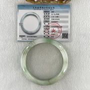 Natural Type A Jelly Light Green with Blueish Green Piao Hua Flora Jadeite Bangle 60.75g Inner Diameter 60.8mm 12.3 by 9.4mm (Very Very Slight Internal Lines) - Huangs Jadeite and Jewelry Pte Ltd
