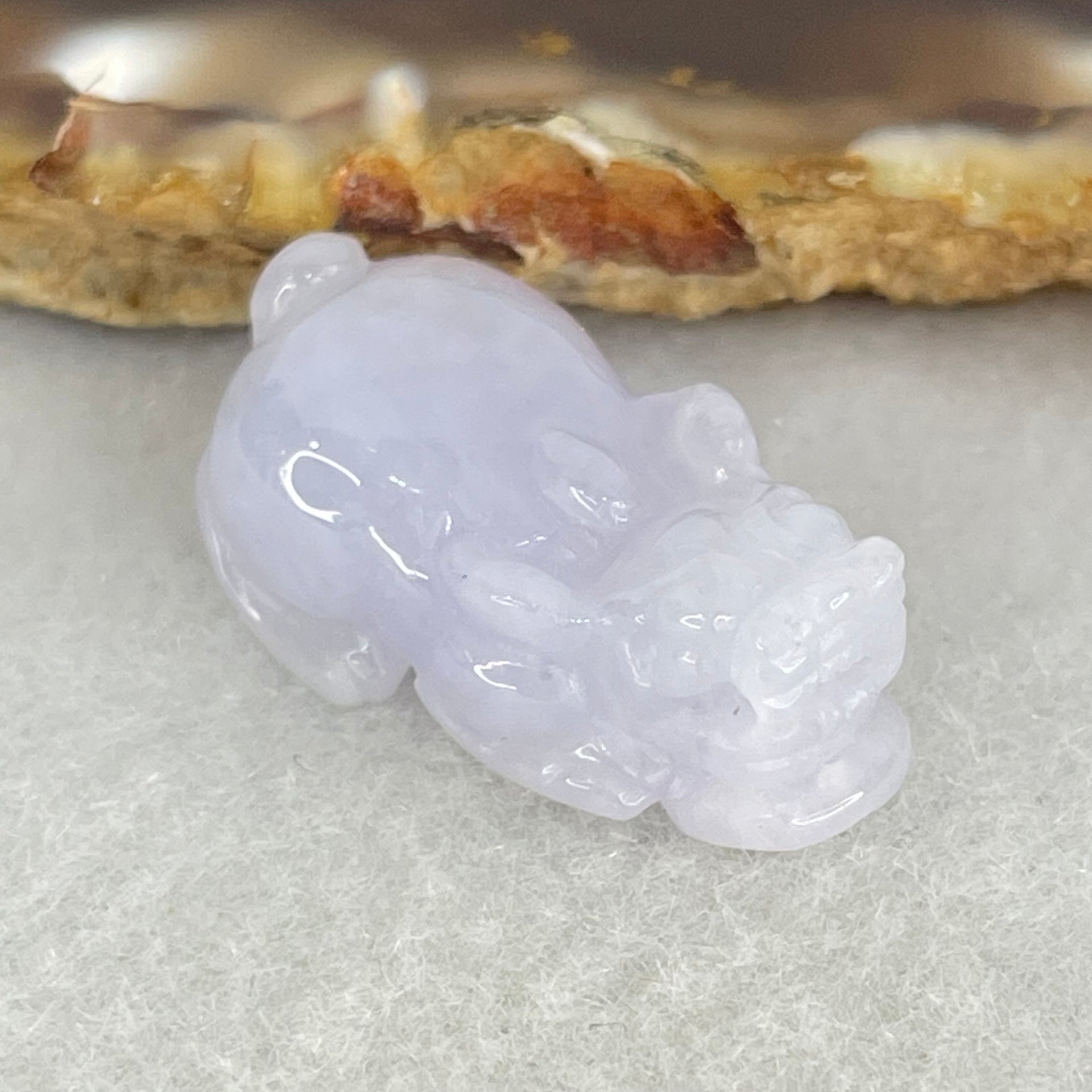 Type A Full Lavender Jadeite Pixiu Pendant Charm 5.87g 25.0 by 13.1 by 9.6mm - Huangs Jadeite and Jewelry Pte Ltd