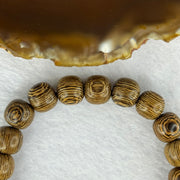 Natural Wenge Wooden Beads Bracelets 天然鸡翅木手链 9.34g 16.5cm 9.8mm 21 Beads - Huangs Jadeite and Jewelry Pte Ltd