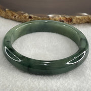 Type A Dark Blueish Green Jadeite Bangle 43.96g Internal Diameter 55.8mm 11.0 by 7.4mm (Close to Perfect) - Huangs Jadeite and Jewelry Pte Ltd