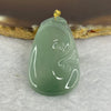 ICY Type A Intense Sky Blue Jadeite Ruyi 如意 in 18K Gold Clasp 7.03g 34.5 by 22.4 by 4.4mm - Huangs Jadeite and Jewelry Pte Ltd