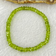 Natural Faceted Peridot Beads Bracelet 天然绿橄榄石手链 10.58g 16cm 5.7mm 58 Beads - Huangs Jadeite and Jewelry Pte Ltd