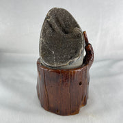 Natural Amethyst Cave with Wooden Stand 844.6g 96.5 by 106.5 by 150.0mm - Huangs Jadeite and Jewelry Pte Ltd